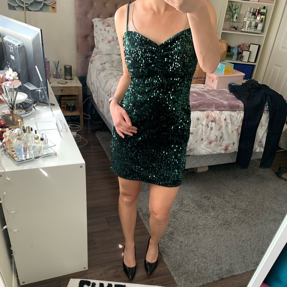 LEAVING CLOSET!! Accepting almost any offer! WORN ONCE - Zara Sequin Dress - Picture 2 of 5